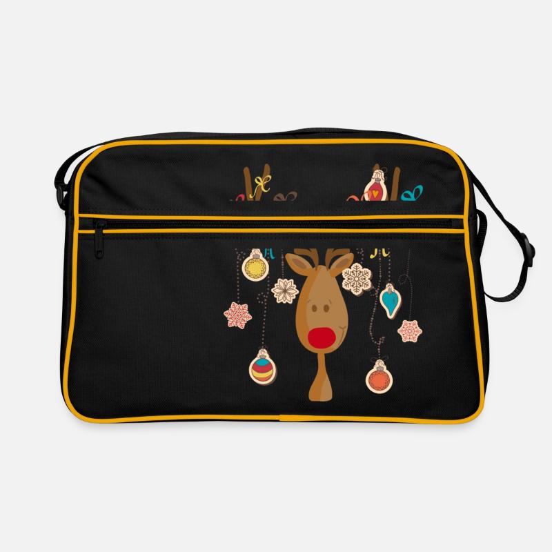 Élan avec décoration d’arbre de Noël Sac Retro