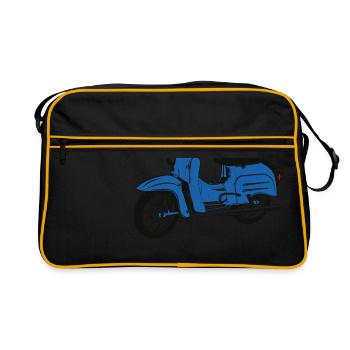 Two-stroke DDR Simson Schwalbe - Retro Bag - black/gold - Front