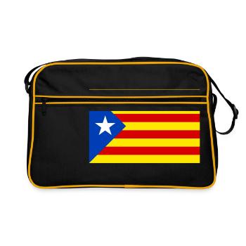 Katalanische Flagge - Retro Tasche - Schwarz/Gold - Vorne