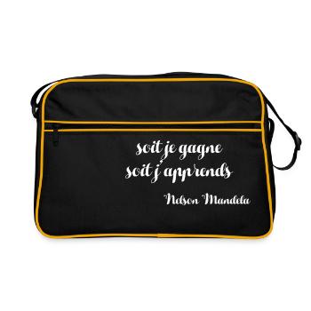 Nelson Mandela - Citation - Sac Retro - noir/or - Devant