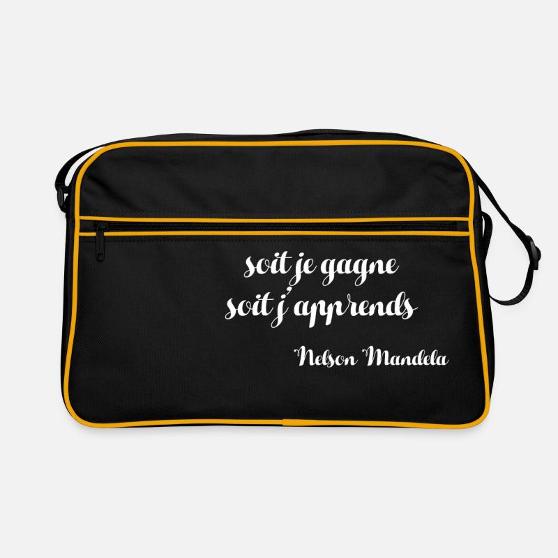 Nelson Mandela - Citation - Sac Retro - noir/or