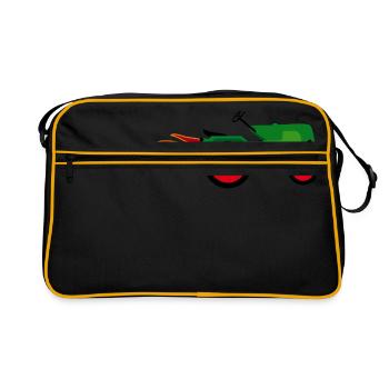 Tracteur vert | Trecker | tracteur | Bauer Bulldog - Sac Retro - noir/or - Devant