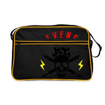 Death Head Swords Flashes Flame Revenge Rocker - Retro Bag - black/gold - Front