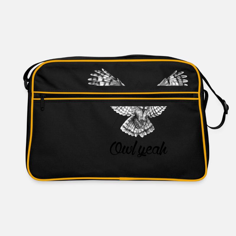 Ja Owl - Retro Tasche - Schwarz/Gold