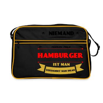 Perfect Hamburg - Hamburg Germany harbor - Retro Bag - black/gold - Front