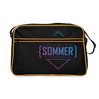 Ich feier den Sommer - Retro Tasche - Schwarz/Gold - Vorne
