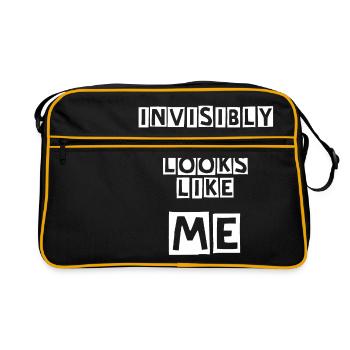 Unsichtbar Behinderte Weiß - Retro Tasche - Schwarz/Gold - Vorne