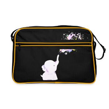 Bébé eléphant - Sac Retro - noir/or - Devant