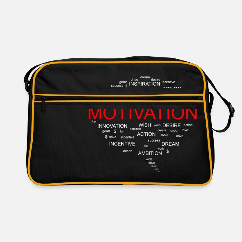Motivation weiß - Retro Tasche - Schwarz/Gold