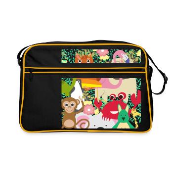 faune colorée! - Sac Retro - noir/or - Devant