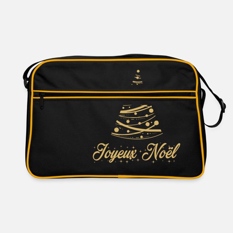 Frohe Weihnachten - Retro Tasche - Schwarz/Gold