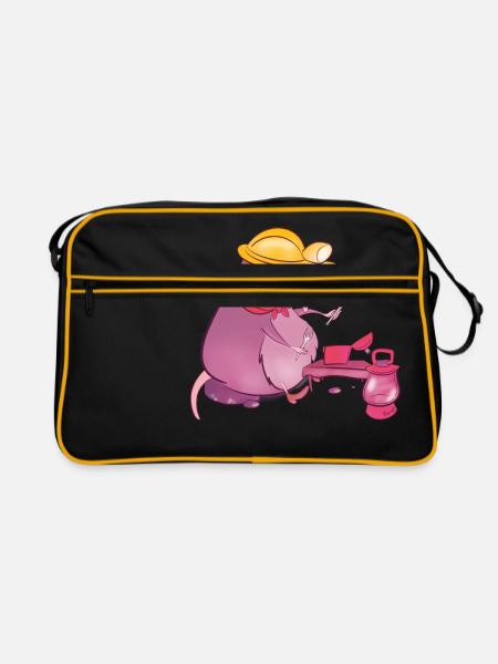 Maulwurf - Retro Tasche - Schwarz/Gold - Vorne