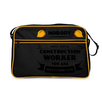Perfekter Bauarbeiter Bau Handwerk Beton Maurer - Retro Tasche - Schwarz/Gold - Vorne