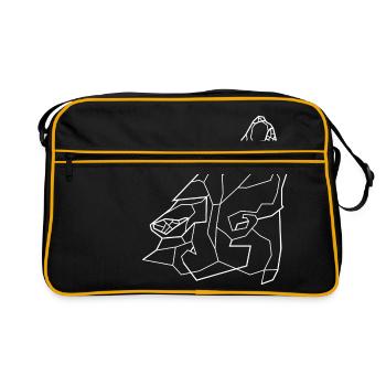 Howling Wolf - white - Retro Bag - black/gold - Front
