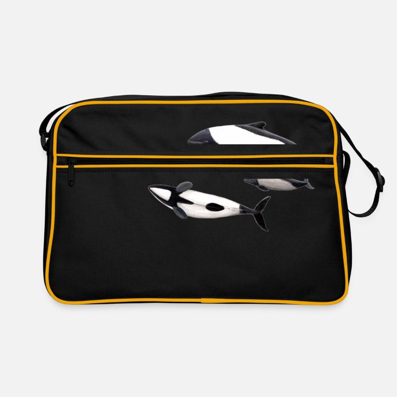 Commerson Delfin - dauphin de Commerson - Tonina - Sac Retro - noir/or