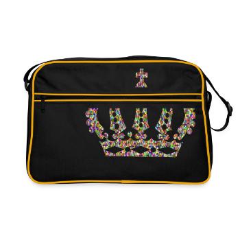 roi couronne royale couronne tour du château château burg1 - Sac Retro - noir/or - Devant