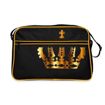 roi couronne royale couronne tour du château château burg2 - Sac Retro - noir/or - Devant