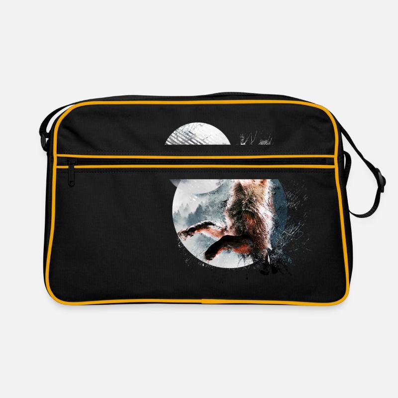 Le renard au clair de lune - Sac Retro - noir/or