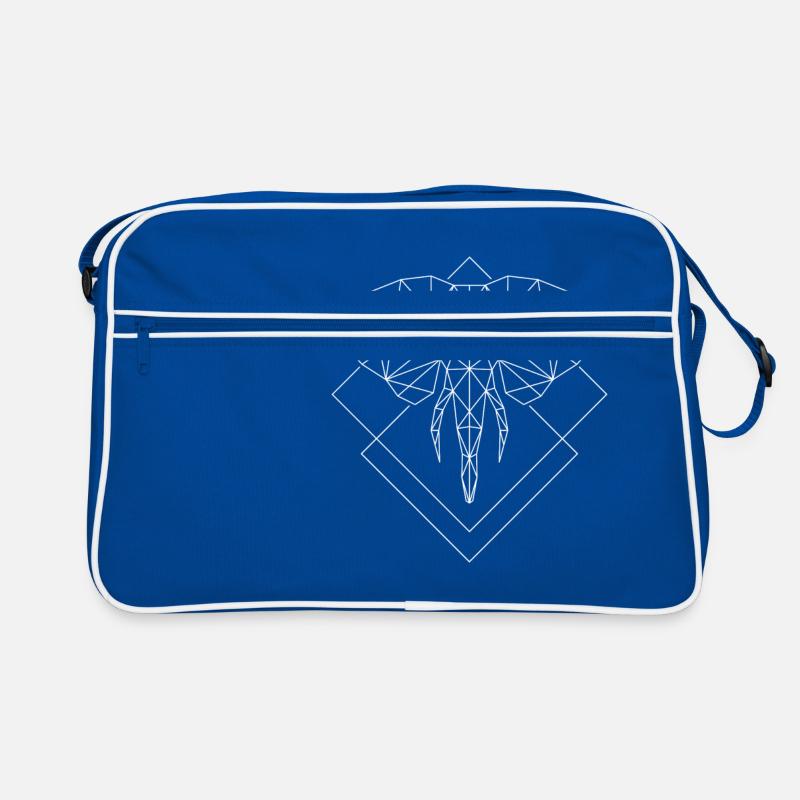 Polygon elephant white Retro Bag
