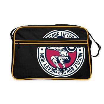 Powerlifter Fitness Sport Lifestyle Sport Iron - Retro Bag - black/gold - Front