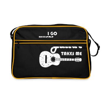 Guitar Player - I Go Where My Guitar Takes Me - Sac Retro - noir/or - Devant