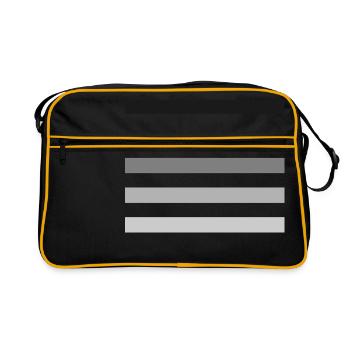 Bandes dans les tons de gris - Sac Retro - noir/or - Devant