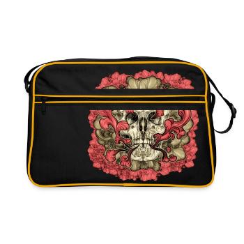 Tattooed Skull Flower - Retro Bag - black/gold - Front