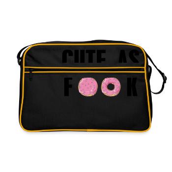 Cute as fuck black donut candy gift idea - Retro Bag - black/gold - Front