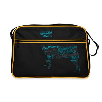 Chihuahua character term Wordcloud - Retro Bag - black/gold - Front