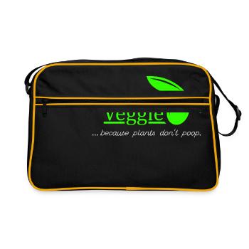 Veggie - végétariens. idée cadeau - Sac Retro - noir/or - Devant