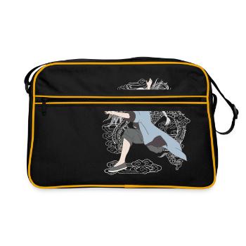 Tai chi kung fu fille - Sac Retro - noir/or - Devant