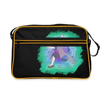dragon kungfu girl - Retro Bag - black/gold - Front