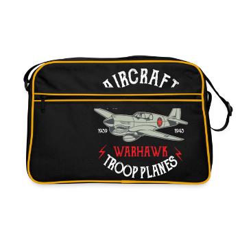 Aircraft Warhawk Troop Plane Fighter Gift Flight - Retro Bag - black/gold - Front