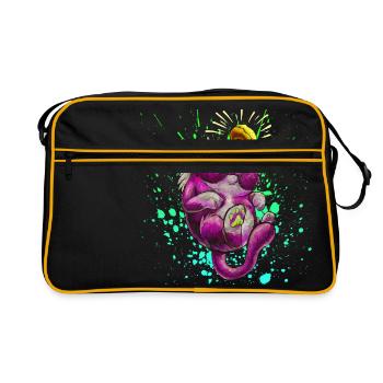 Cute catangel - Retro Bag - black/gold - Front