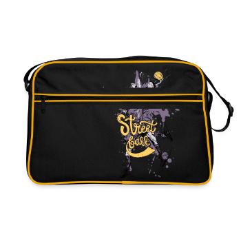 Strassen Basketball . Eine Tolle Geschenkidee - Retro Tasche - Schwarz/Gold - Vorne