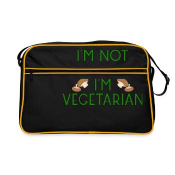 vegetarian vegan veggie mushrooms mushrooms4 - Retro Bag - black/gold - Front