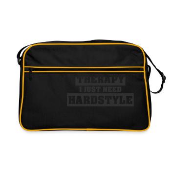 I just need hardstyle | Hardstyle merchandise - Retro Bag - black/gold - Front