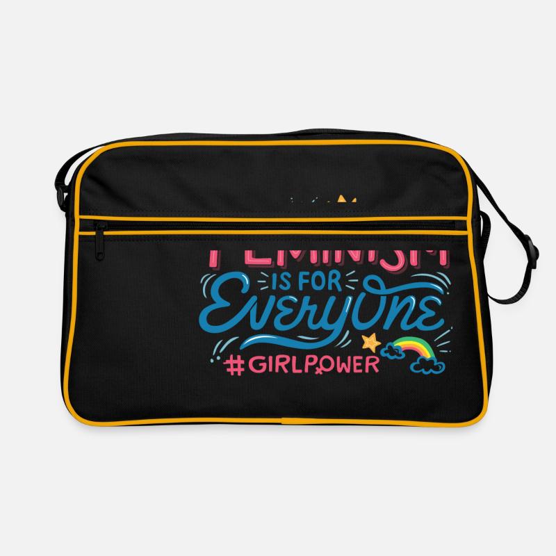 FEMINISM IS FOR EVERYONE - Retro Bag - black/gold