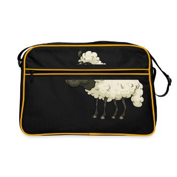 Schaf - Retro Tasche - Schwarz/Gold - Vorne