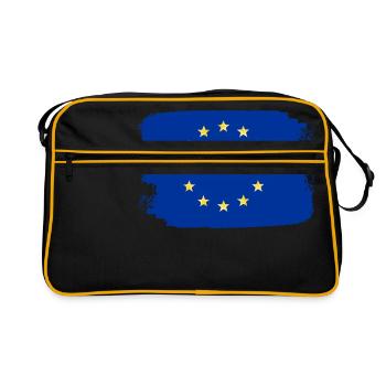 Europa Flagge Sterne EU European Union - Retro Tasche - Schwarz/Gold - Vorne