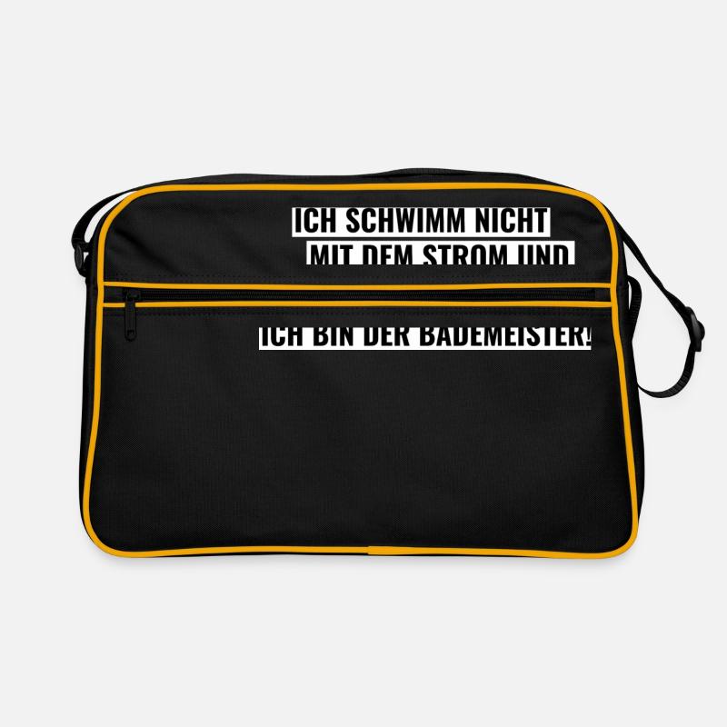 Bademeister - Retro Tasche - Schwarz/Gold