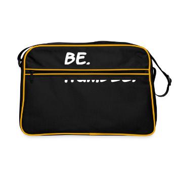 be humble / kendrick lamar / hiphop / geschenk - Retro Tasche - Schwarz/Gold - Vorne