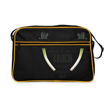 Meine Kumpels meinen ich wär ein Lauch - Retro Tasche - Schwarz/Gold - Vorne