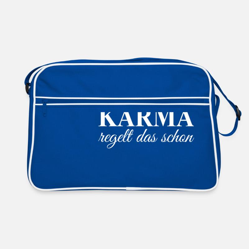 Karma Spruch schwarz Geschenk Idee Retro Tasche