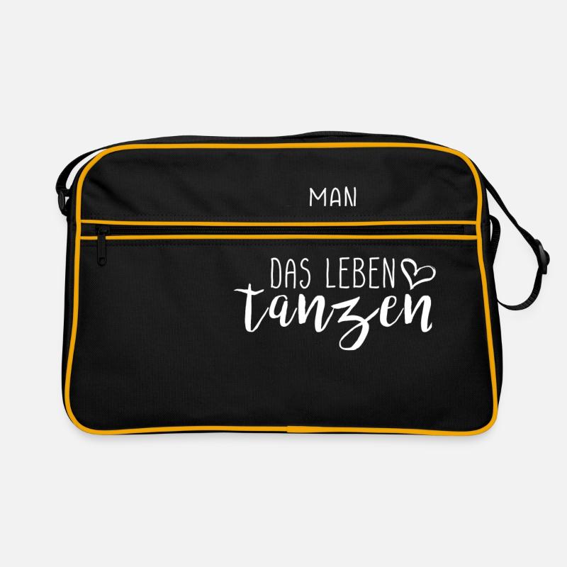 Man muss das Leben tanzen Geschenk Idee mit Herz Retro Tasche