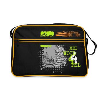 Mei Woid4tel - Retro Tasche - Schwarz/Gold - Vorne