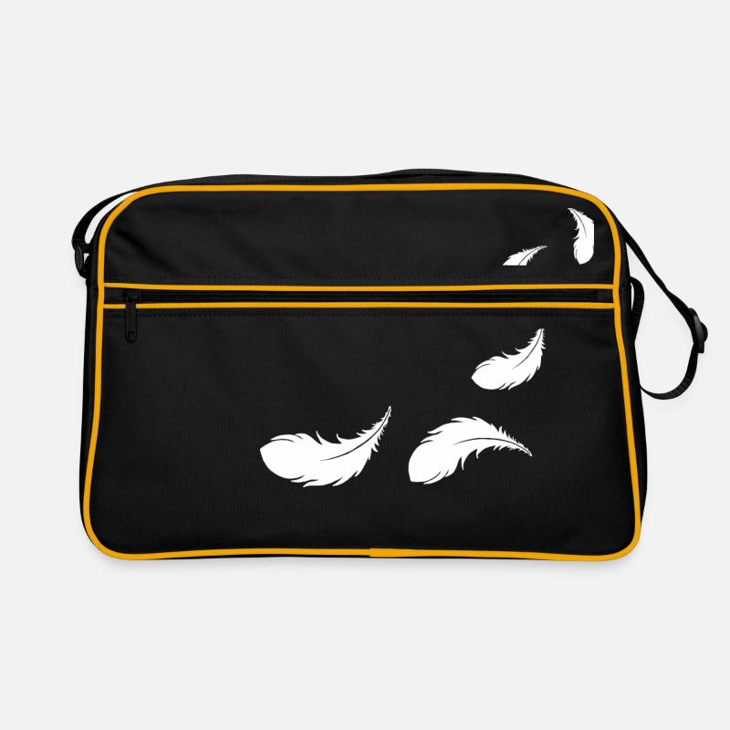 fliegende Federn weiss Retro Tasche