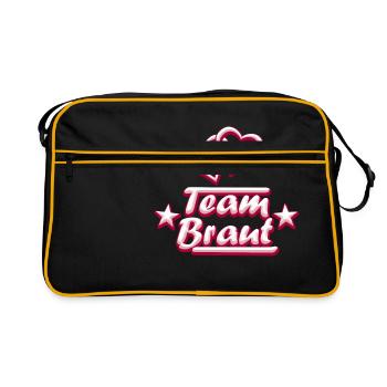Team Braut - Retro Tasche - Schwarz/Gold - Vorne