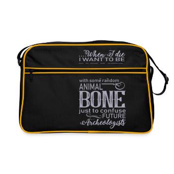 Archéologue archéologue anthropologie étudiant blague - Sac Retro - noir/or - Devant