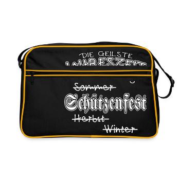 Schützenfest - Die geilste Jahreszeit - Retro Tasche - Schwarz/Gold - Vorne